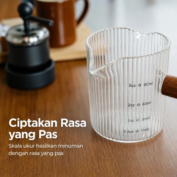 One Two Cups Gelas Takar Kopi Espresso Measuring Cup Double Spout 90ml - KS65