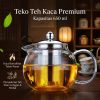 One Two Cups Teko Teh Kaca Saringan Tahan Panas Infuser Teapot 650ml - BR6