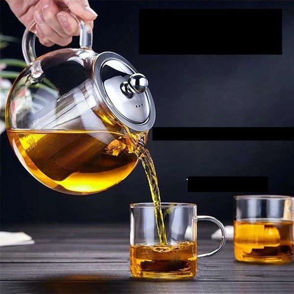 One Two Cups Teko Teh Kaca Saringan Tahan Panas Infuser Teapot 650ml - BR6
