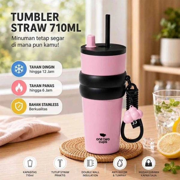 ginee_20260714145838602_2289761792.jpeg One Two Cups Botol Minum Tumbler Air Panas Dingin with Straw 710ml - YS-1000