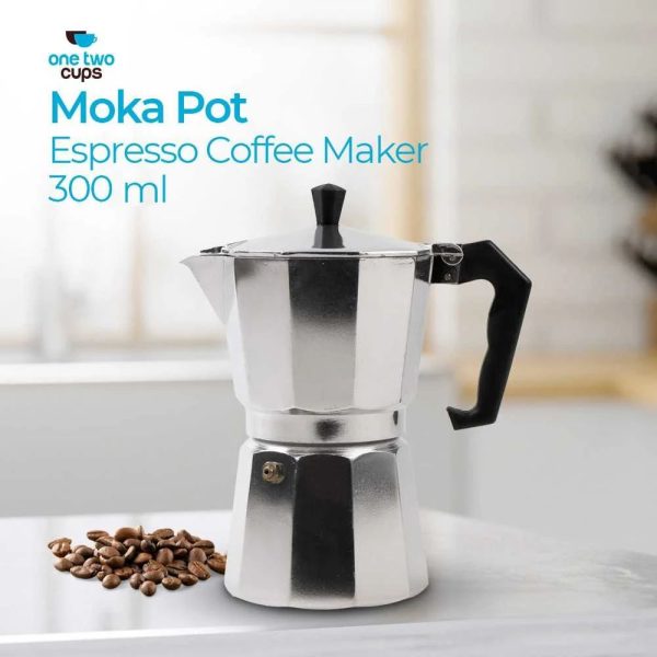 ginee_20260714150014742_1055032984.jpeg One Two Cups Moka Pot Teko Kopi Espresso Coffee Maker Stovetop 6 Cup 300ml- L10