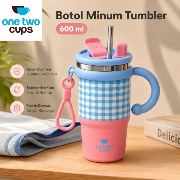 ginee_20260714150036542_3879862426.jpeg One Two Cups Botol Minum Tumbler Air Panas Dingin Handle Straw 600ml - ZY0269