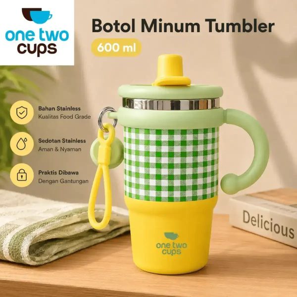 ginee_20260714150036804_1611146187.jpeg One Two Cups Botol Minum Tumbler Air Panas Dingin Handle Straw 600ml - ZY0269