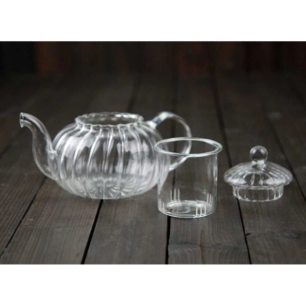 ginee_20260714150129895_3855175858.jpeg One Two Cups Teko Teh Kaca Saringan Tahan Panas Api Glass Teapot 600ml - AP-600