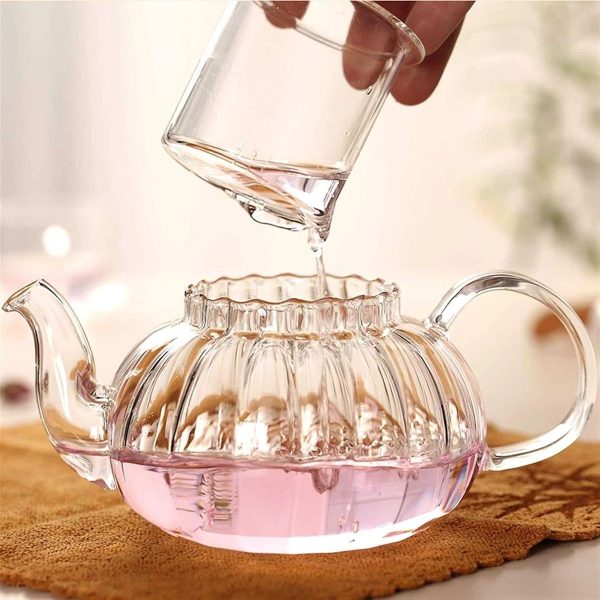 ginee_20260714150130975_5237291013.jpeg One Two Cups Teko Teh Kaca Saringan Tahan Panas Api Glass Teapot 600ml - AP-600