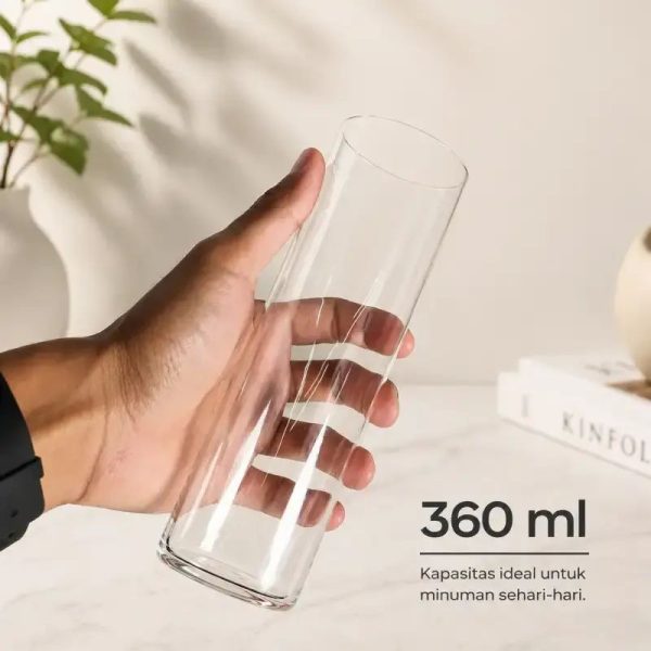 ginee_20260714150159653_7294803828.jpeg One Two Cups Gelas Kaca Aesthetic Kopi Teh Ultra Thin Glass 360ml - UK-03