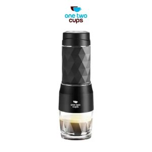 One Two Cups Hand Press Mini Espresso Coffee Maker 2in1 18 Bar 120ml - HS-8439N