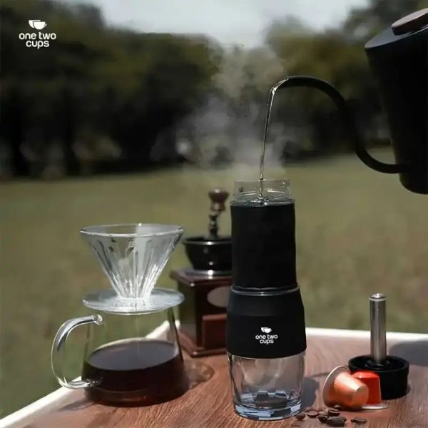 ginee_20260714150220830_1145817300.jpeg One Two Cups Hand Press Mini Espresso Coffee Maker 2in1 18 Bar 120ml - HS-8439N