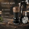 One Two Cups Tamper Kopi Barista Stainless Steel Threaded Bottom 51mm - JN - 26