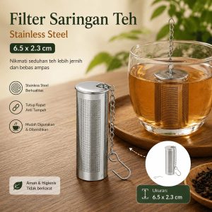 ginee_20260930123006350_7644842782.jpeg One Two Cups Saringan Teh Bumbu Rempah Stainless Steel Reusable Filter - TK304 - 6.5 x 2.3cm