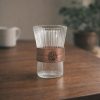 One Two Cups Gelas Kaca Aesthetic Kopi Teh Japanese Wood Sleeve 300ml - GN14