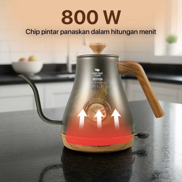 One Two Cups Teko Listrik Kopi Pemanas Air Leher Angsa 800W 1L - GL-205