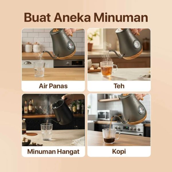 ginee_20260930124225744_9983522881.jpeg One Two Cups Teko Listrik Kopi Pemanas Air Leher Angsa 800W 1L - GL-205