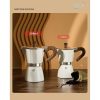 One Two Cups Moka Pot Teko Kopi Espresso Coffee Maker Stovetop - PL-315 - White/Dark Brown