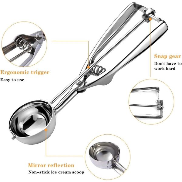 One Two Cups Sendok Scoop Es Krim Ice Cream Stainless Spring Handle - AX-24