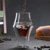 One Two Cups Gelas Kaca Aesthetic Kopi Double Wall Glass 320ml - SN550
