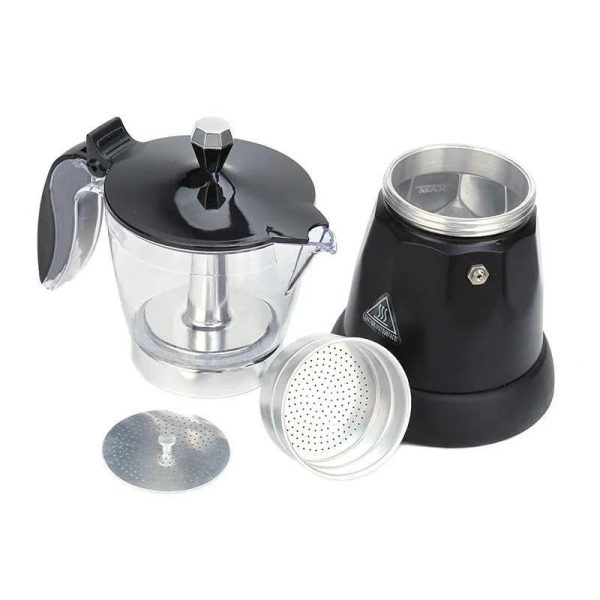 One Two Cups Moka Pot Elektrik Espresso Coffee Maker 480W 6 Cup 300ml - S06