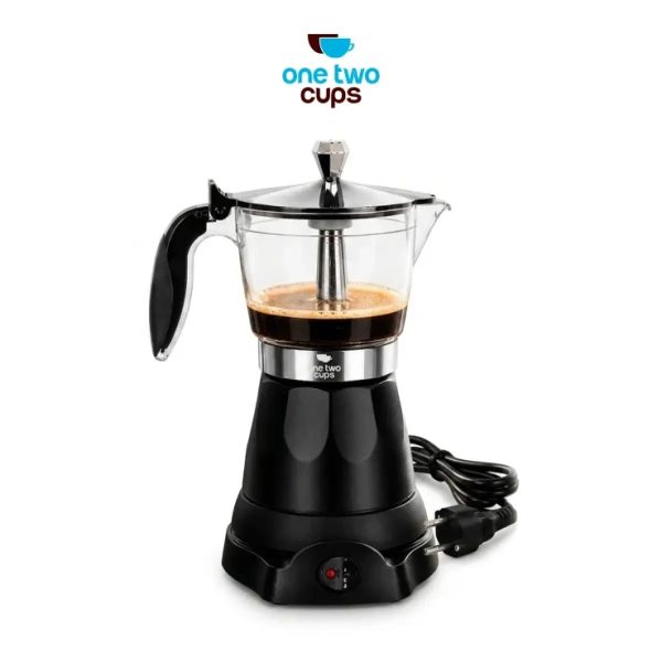 One Two Cups Moka Pot Elektrik Espresso Coffee Maker 480W 6 Cup 300ml - S06