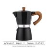 One Two Cups Moka Pot Teko Kopi Espresso Coffee Maker Stovetop - PL-315 - Black/Dark brown
