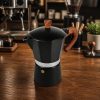 One Two Cups Moka Pot Teko Kopi Espresso Coffee Maker Stovetop - PL-315 - Black/Dark brown