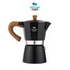 One Two Cups Moka Pot Teko Kopi Espresso Coffee Maker Stovetop - PL-315 - Black/Dark brown