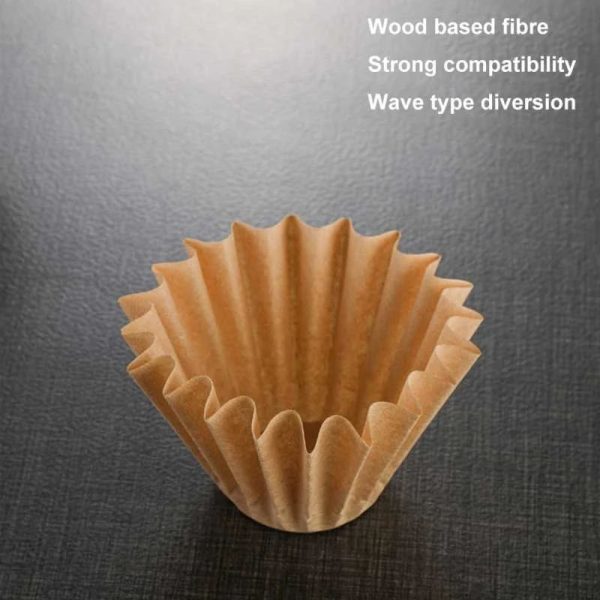 ginee_20260930141852631_7635733775.jpeg One Two Cups Kertas Saringan Kopi Wave Filter V60 110mm 8-12Cup 100PCS - W12