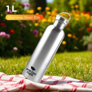 One Two Cups Botol Minum Portable Water Bottle Stainless Steel 1 L- YM006