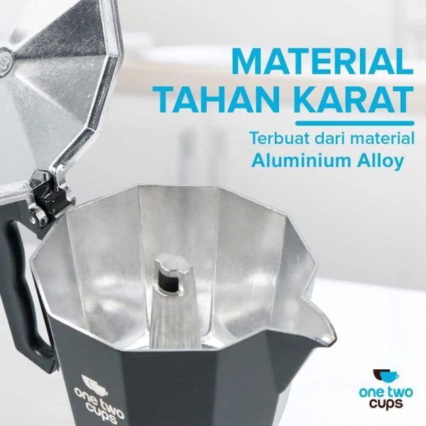 One Two Cups Moka Pot Teko Kopi Espresso Coffee Maker Stovetop - LI25 - 6 Cup 300ml