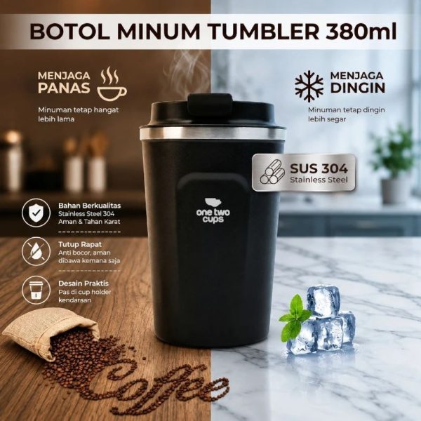 ginee_20260930142238199_9867820816.jpeg One Two Cups Botol Minum Tumbler Air Panas Dingin Stainless 380ml - TY204