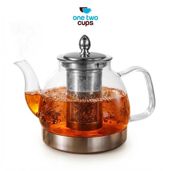 ginee_20260930143341211_9813235356.jpeg One Two Cups Teko Teh Kaca Saringan Tahan Panas Api Infuser Teapot - TP-760