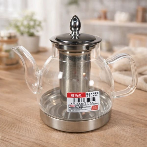 ginee_20260930143341820_9114505735.jpeg One Two Cups Teko Teh Kaca Saringan Tahan Panas Api Infuser Teapot - TP-760