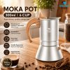 One Two Cups Moka Pot Teko Kopi Espresso Coffee Maker Stovetop 6 Cup 300ml - Z75