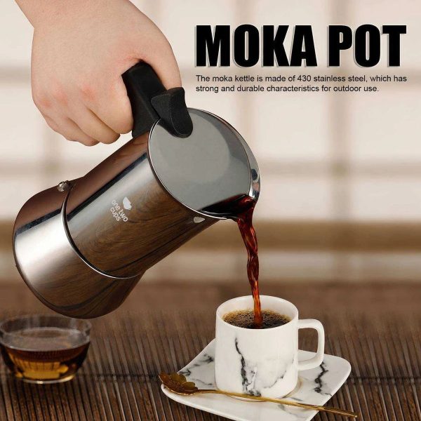 One Two Cups Moka Pot Teko Kopi Espresso Coffee Maker Stovetop 4 Cup 200ml - Z70