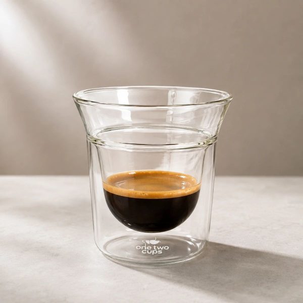 One Two Cups Gelas Kaca Aesthetic Kopi Espresso Double Wall Glass - SN510 - 180ml