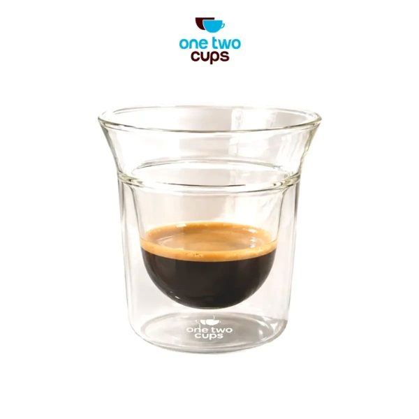 One Two Cups Gelas Kaca Aesthetic Kopi Espresso Double Wall Glass - SN510 - 180ml