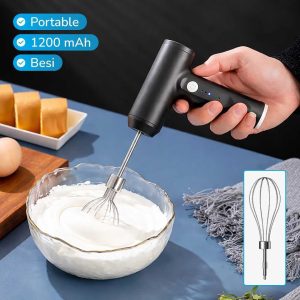 One Two Cups Mixer Tangan Mini Electric Whisk Wireless Multi Function - HMF20 - Hitam