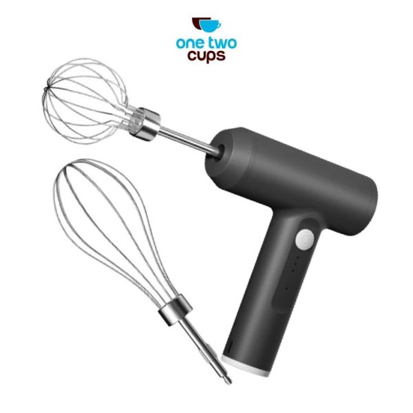 ginee_20260930144340980_1177961049.jpeg One Two Cups Mixer Tangan Mini Electric Whisk Wireless Multi Function - HMF20 - Hitam