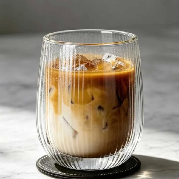 ginee_20260930144647005_8452498466.jpeg One Two Cups Gelas Kaca Aesthetic Kopi Double Wall Glass 250 ml - KT015 - Motif Fine Stripe