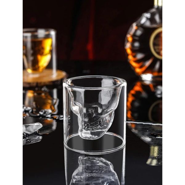 One Two Cups Gelas Whisky Cocktail Double Wall Skull Rock Glass 150ml - SG-02