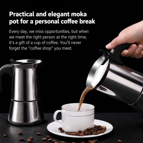 One Two Cups Moka Pot Teko Kopi Espresso Coffee Maker Stovetop 4 Cup 200ml - Z65
