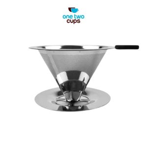 One Two Cups Saringan Kopi Stainless Filter V60 Double Layer Small - FS-40S