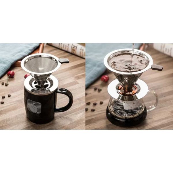 ginee_20260930150057452_9048680814.jpeg One Two Cups Saringan Kopi Stainless Filter V60 Double Layer Small - FS-40S