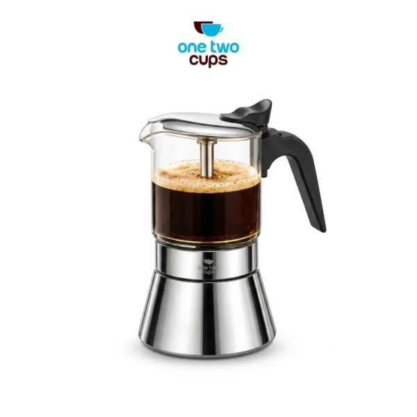 One Two Cups Moka Pot Teko Kopi Espresso Coffee Maker Dual Valve 3 Cup 160ml - Z61