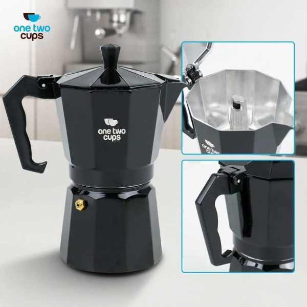 ginee_20260930151958400_8003886788.jpeg One Two Cups Moka Pot Teko Kopi Espresso Coffee Maker Stovetop 6 Cup 300ml - LI25