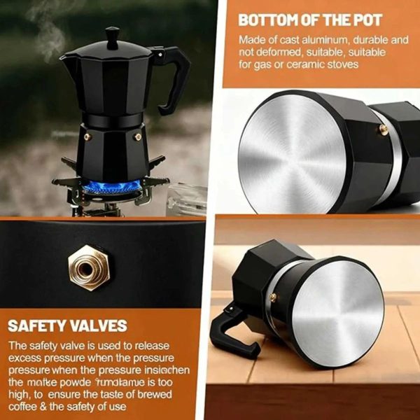 ginee_20260930151958726_5228141907.jpeg One Two Cups Moka Pot Teko Kopi Espresso Coffee Maker Stovetop 6 Cup 300ml - LI25