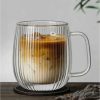 One Two Cups Gelas Kaca Aesthetic Kopi Double Wall with Handle 300ml - KT020