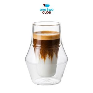One Two Cups Gelas Kaca Aesthetic Kopi Double Wall Glass 260ml - SN530
