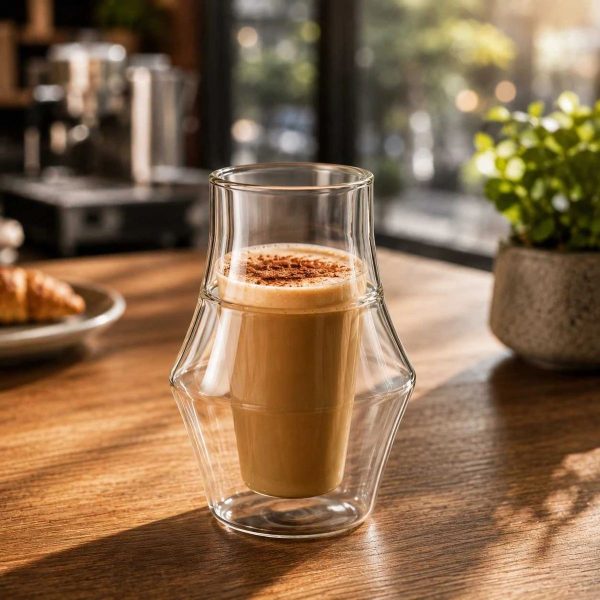 ginee_20260930154718346_5432916158.jpeg One Two Cups Gelas Kaca Aesthetic Kopi Double Wall Glass 260ml - SN530