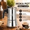 One Two Cups Moka Pot Teko Kopi Espresso Coffee Maker Stovetop 6 Cup 300ml - Z70