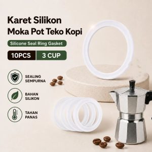 One Two Cups Karet Silikon Moka Pot Teko Kopi Seal Gasket 10 PCS 3 Cup - Z20-10